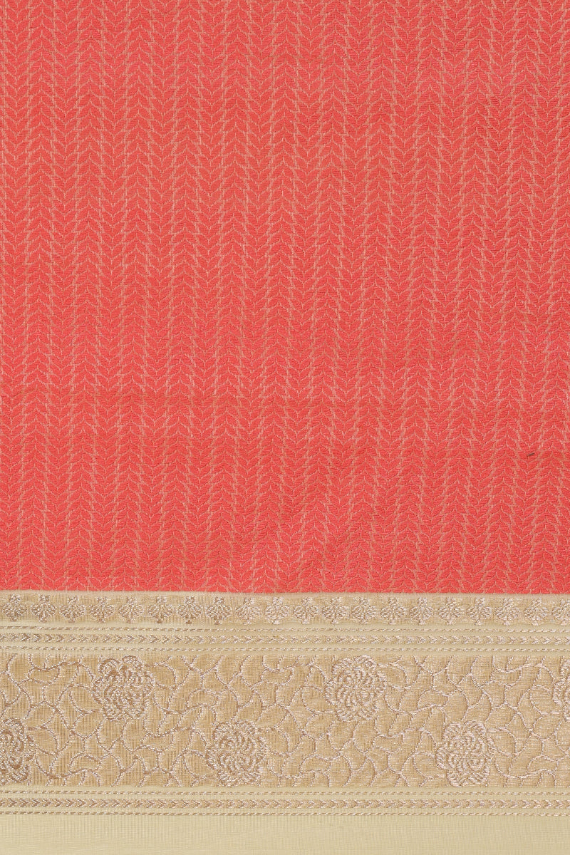 Light Yellow and Pure Kora Silk Handwoven Banarasi Saree