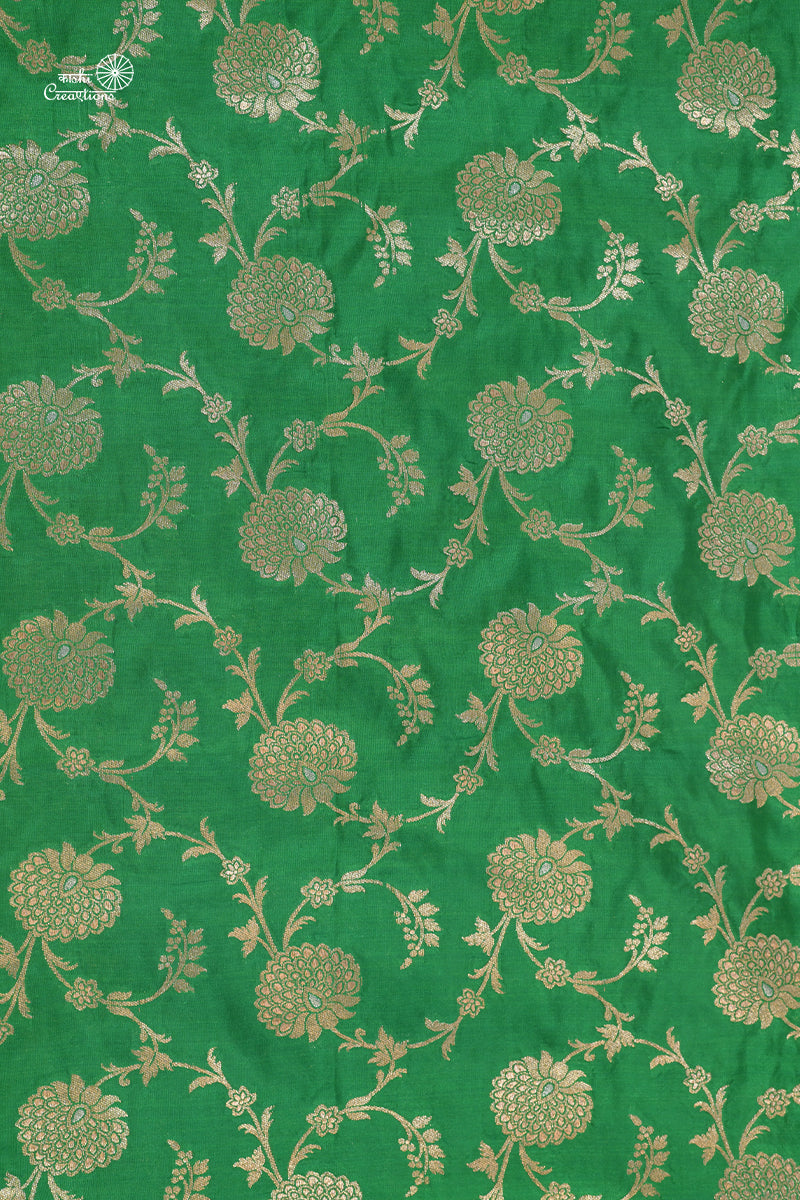 Green Blue Pure Tissue Silk Hand work Banarasi Saree