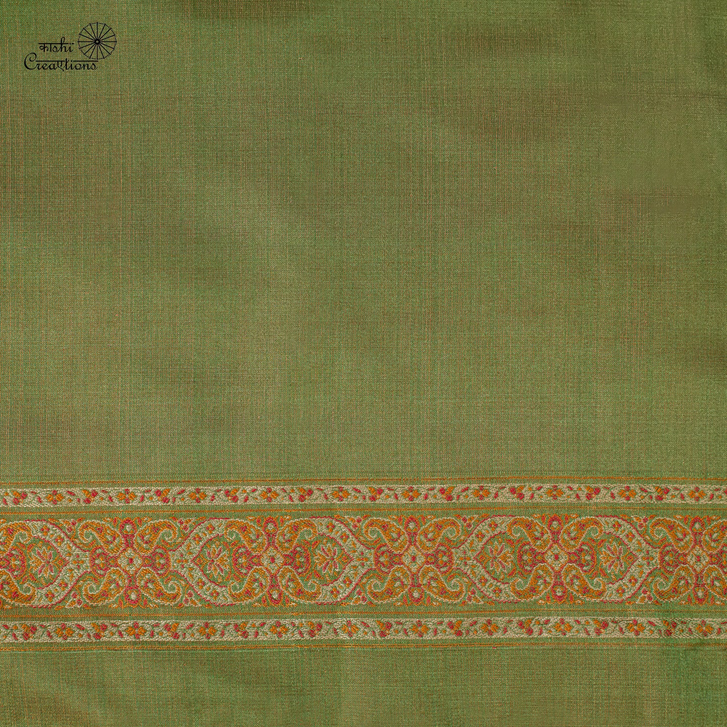 Mehndi Green Tanchui Jamawar Pure Katan Silk Handloom Banarasi Saree with Zari