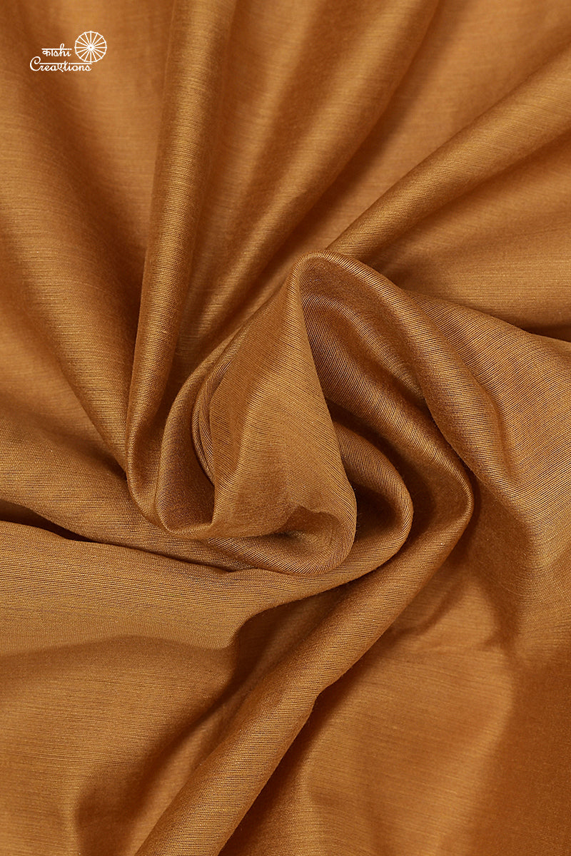 Chestnut Brown Pure Kora Cotton Handloom Banarasi Suit Set