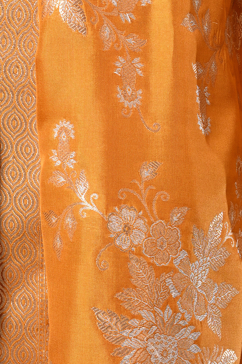 Mustard Yellow Jaal Handloom Banarasi Dupatta