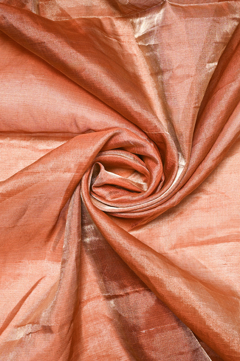 Brown Golden Pure Tissue Silk Handwoven Banarsi Saree