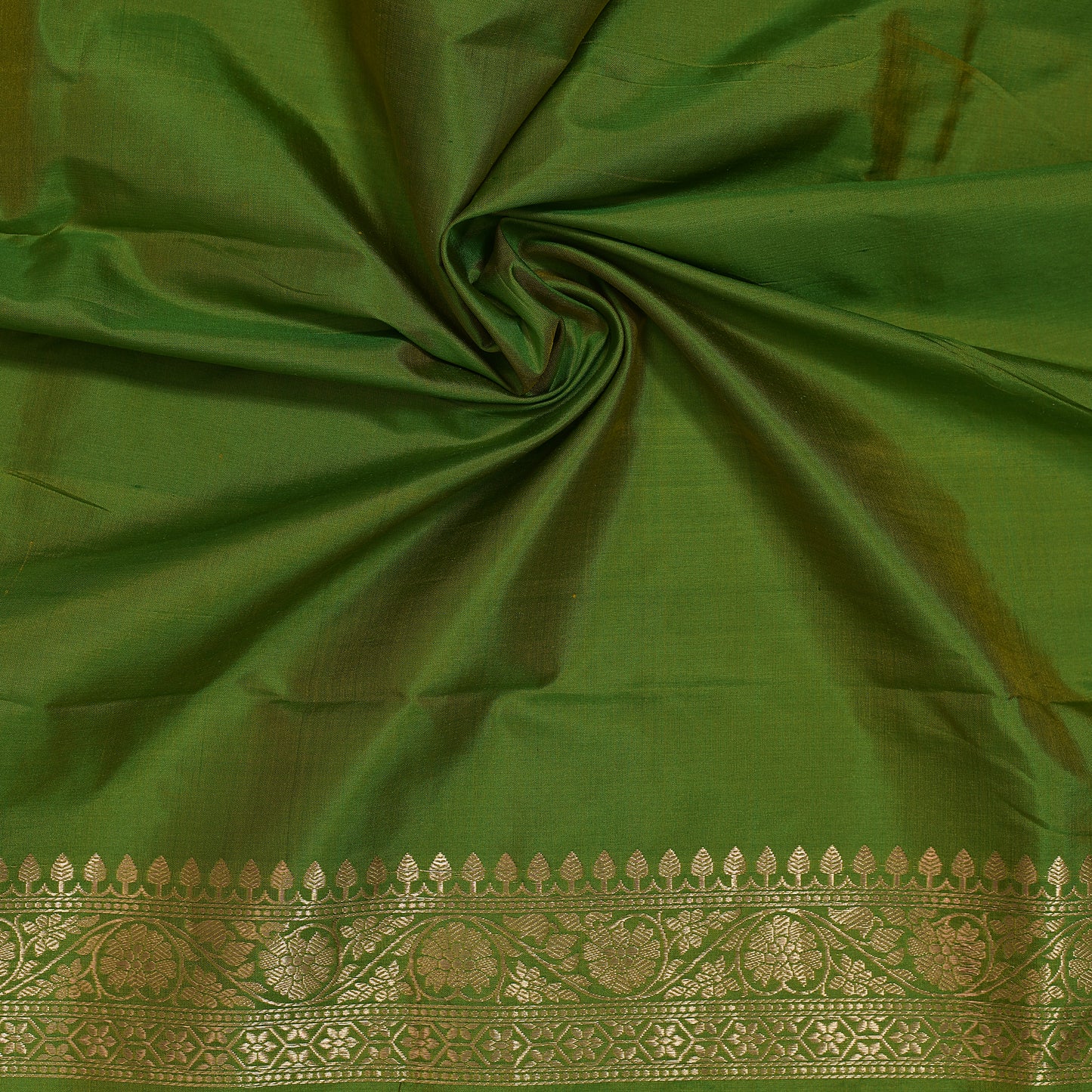 Bright Green Pure Katan Silk Jungla Handloom Banarasi Suit Set