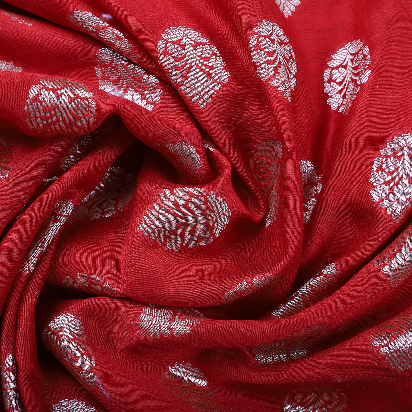 Pure Red Cotton Banarasi Handloom Suit