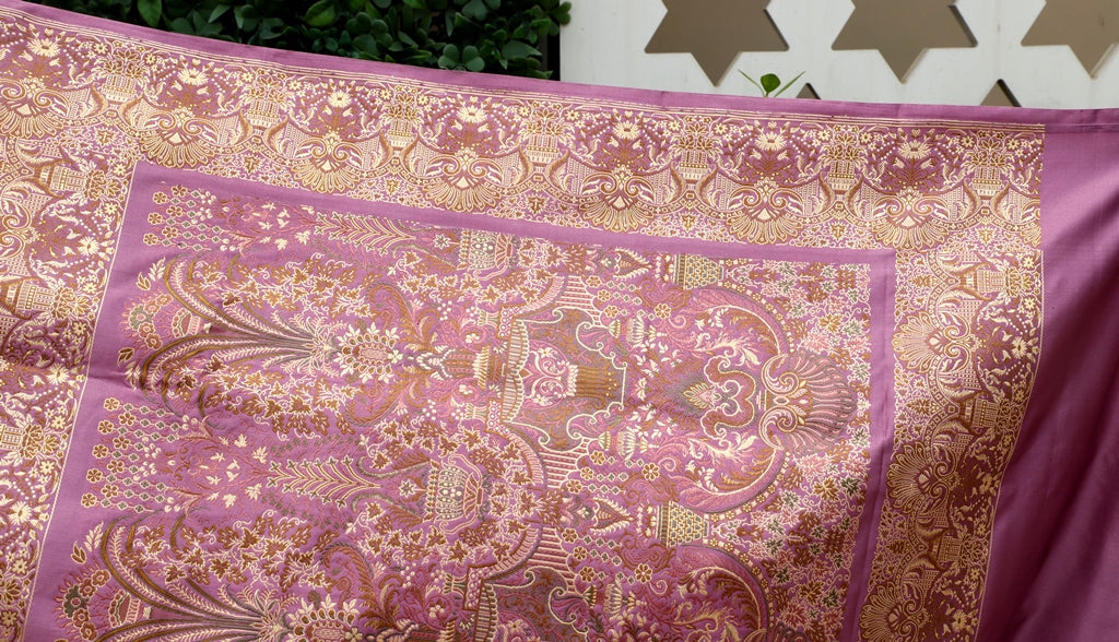 Tanzeb light Purple Pure Katan Silk Handloom Saree