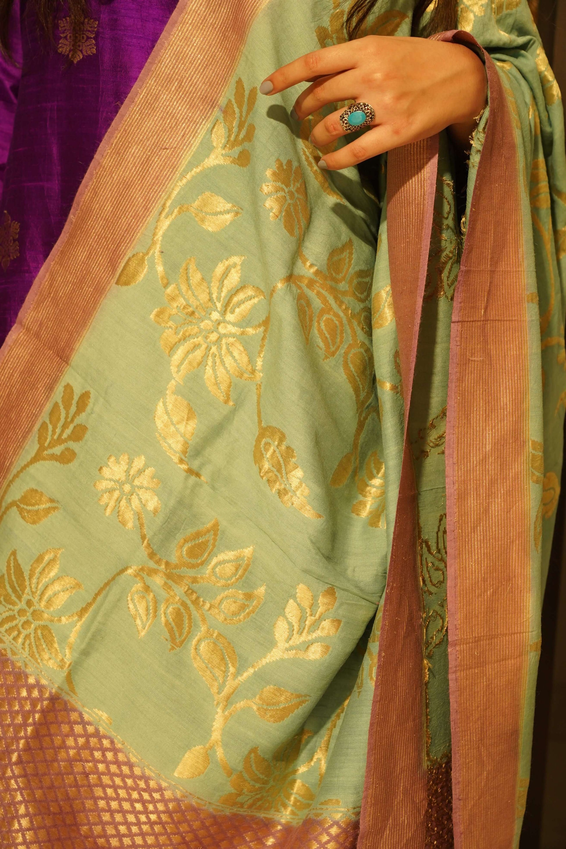 Pure Munga Silk Handloom Banarasi Dupatta