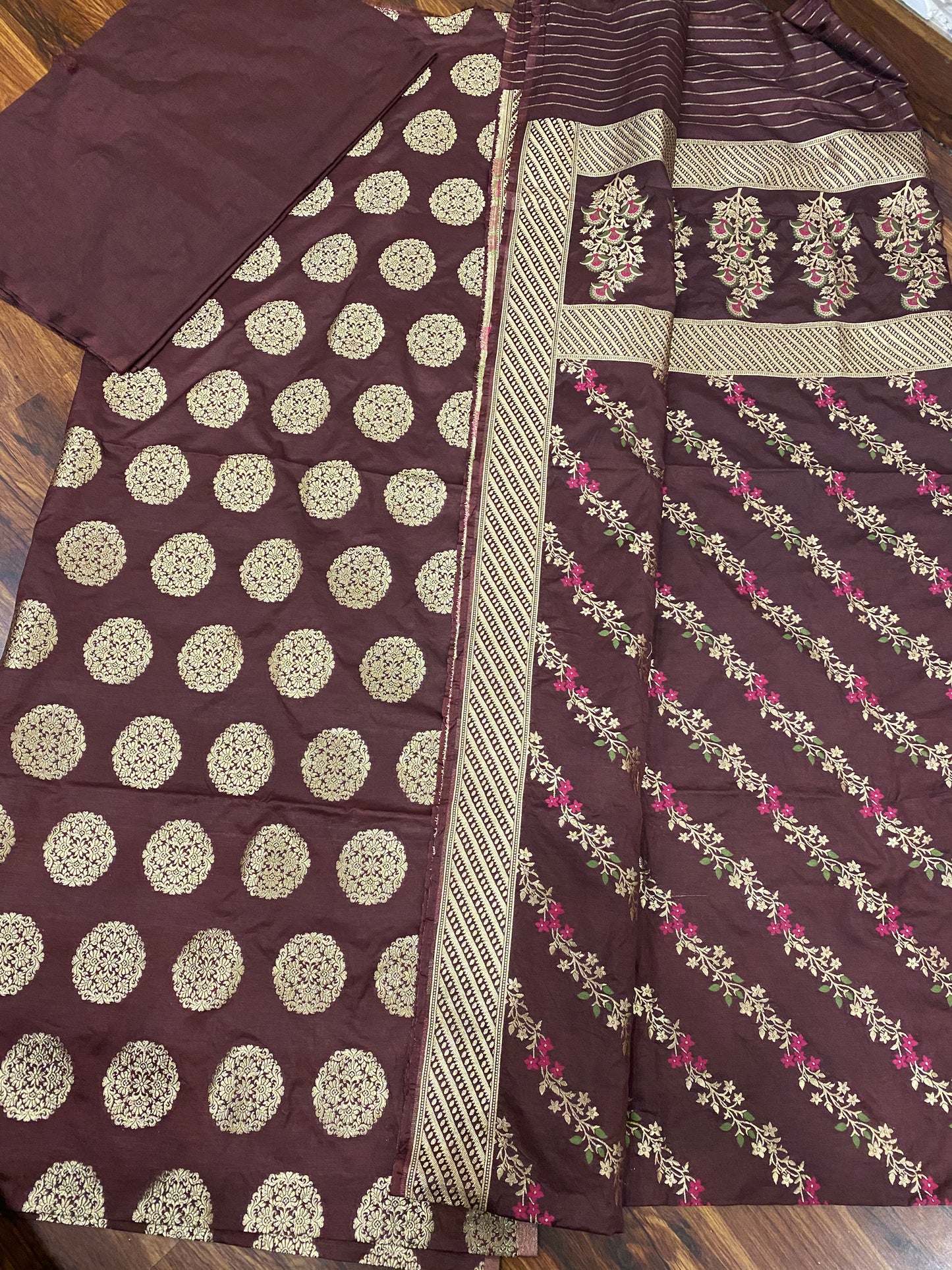 Semi Silk Banarasi Zari Suits