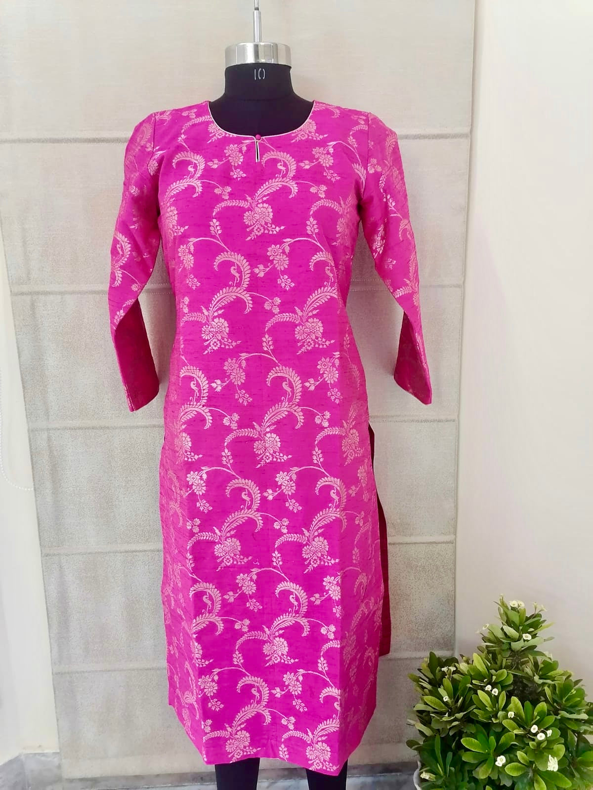 Pure Silk Stitched Kurta