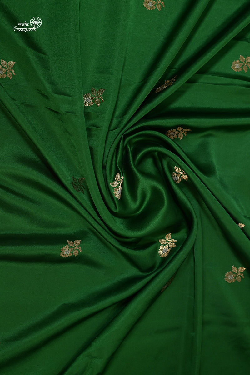 Green Pink Pure Mashru Silk Handwoven Banarasi Saree