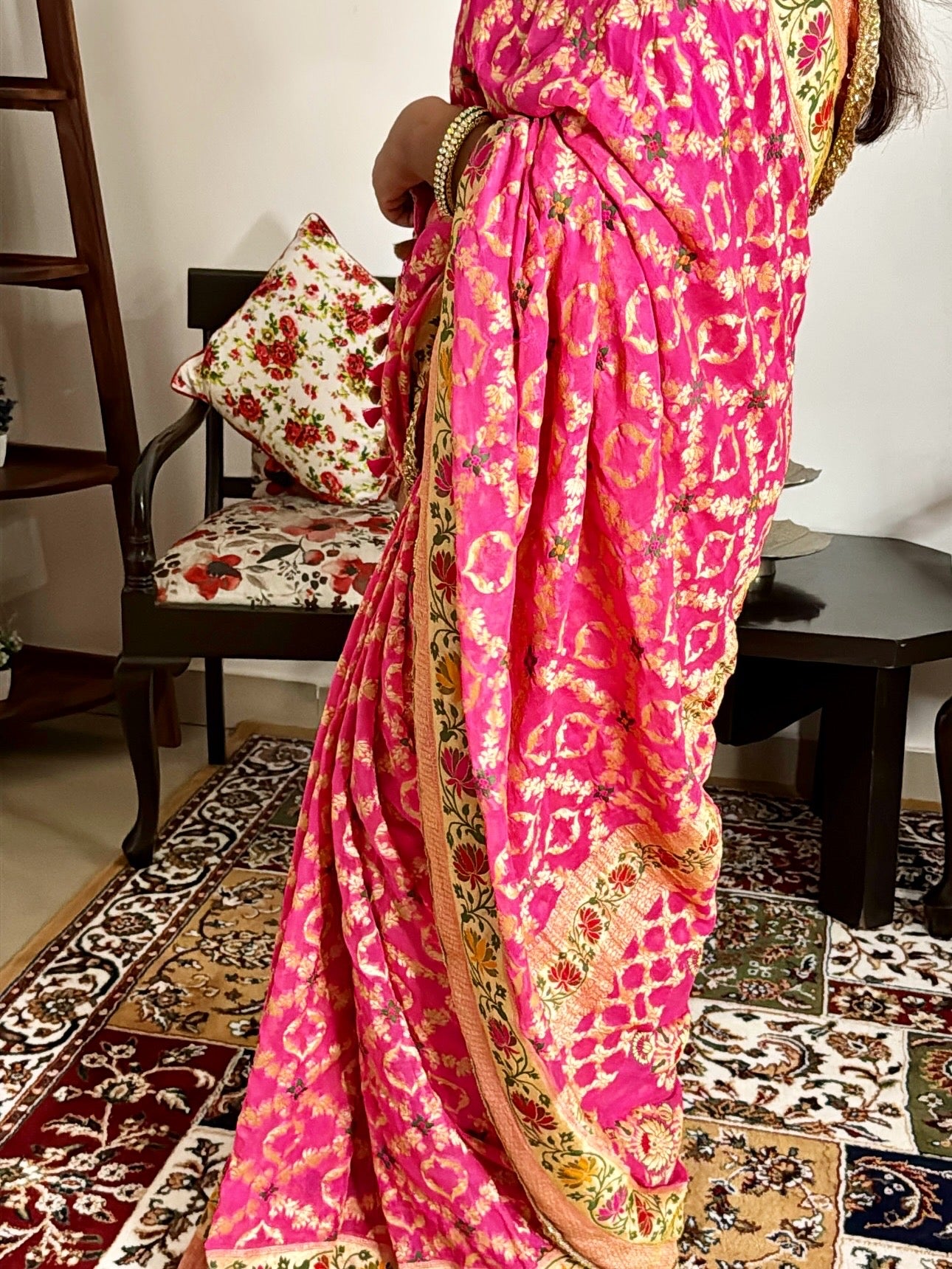 Pink Pure Khaddi Georgette Handloom Banarasi Saree