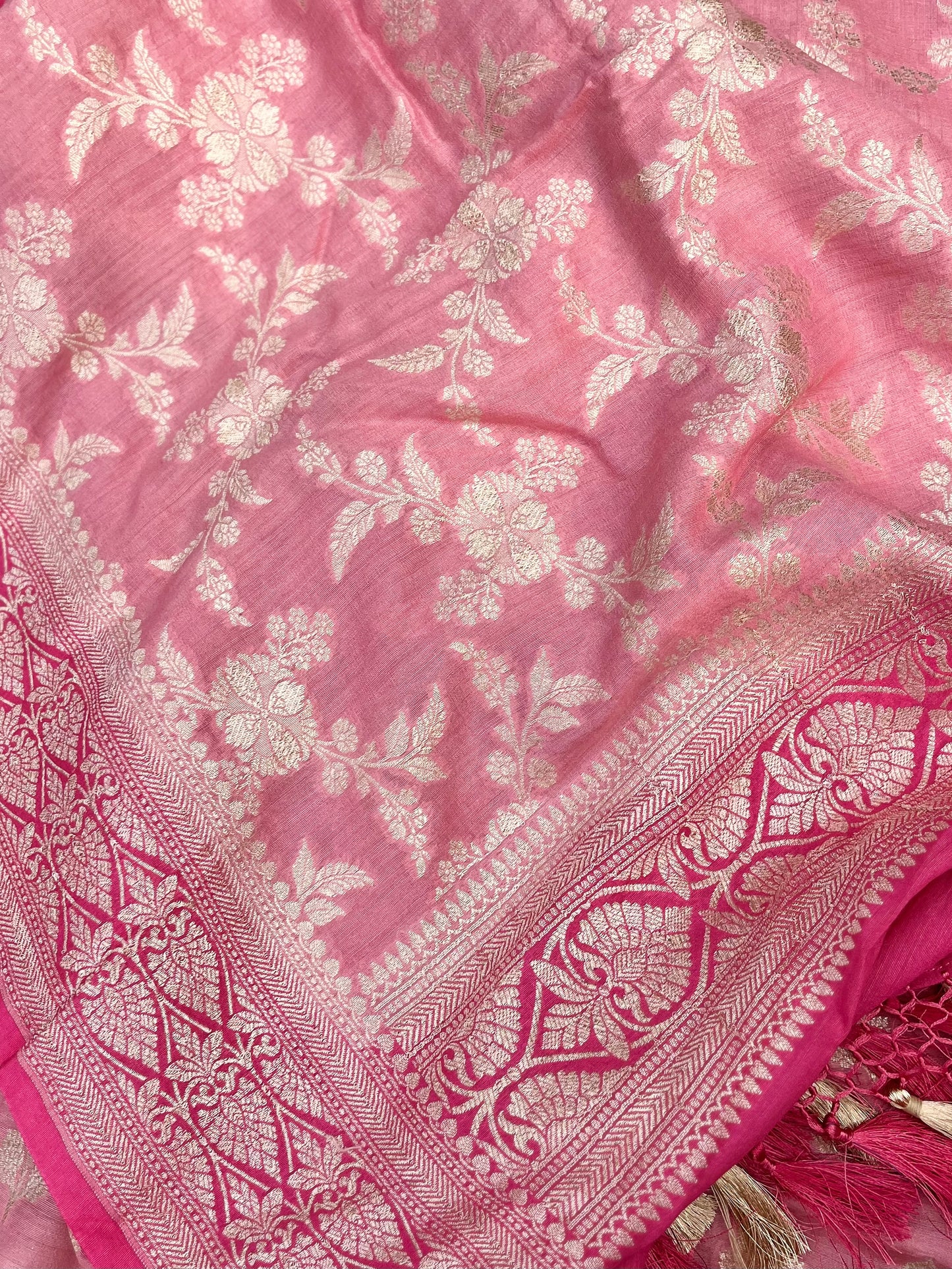 Pastel Pink Peach Pure Munga Silk Handwoven Cutwork Suit Set