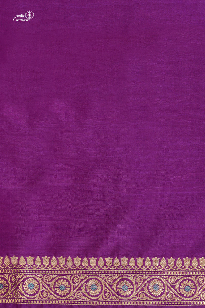 Purple Pure Katan Silk Handloom Banarasi Saree