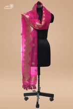 Load image into Gallery viewer, Pink Pure Kora Silk Handloom Banarasi Dupatta
