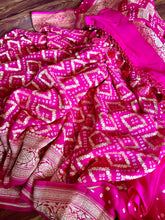 Load image into Gallery viewer, Fuchsia Pink Pure Khaddi Georgette Handwoven Banarasi Saree
