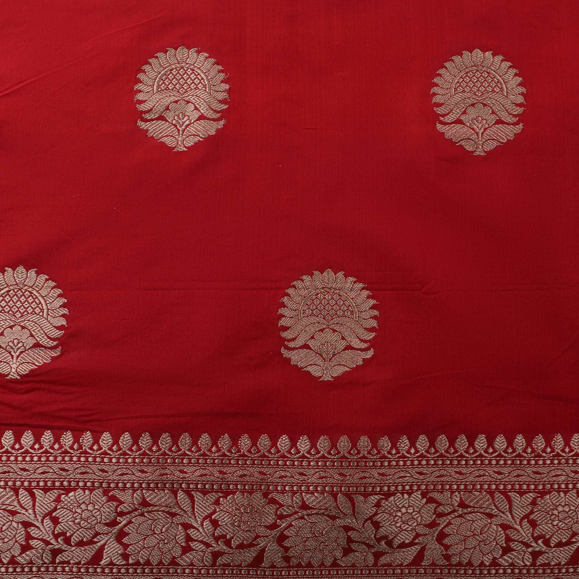 Brick Red Pure Silk Khadwa Handloom Banarasi Suit