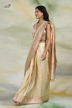 Load image into Gallery viewer, Off White Pure Katan Silk Handloom Banarasi Saree
