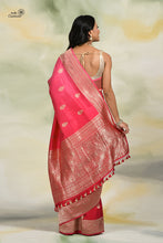 Load image into Gallery viewer, Light and Dark Pink Shaded Pure Katan Silk Handloom Banarasi Saree
