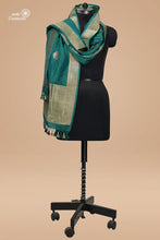 Load image into Gallery viewer, Emerald Green Green Pure Katan Silk Handloom Banarasi Dupatta
