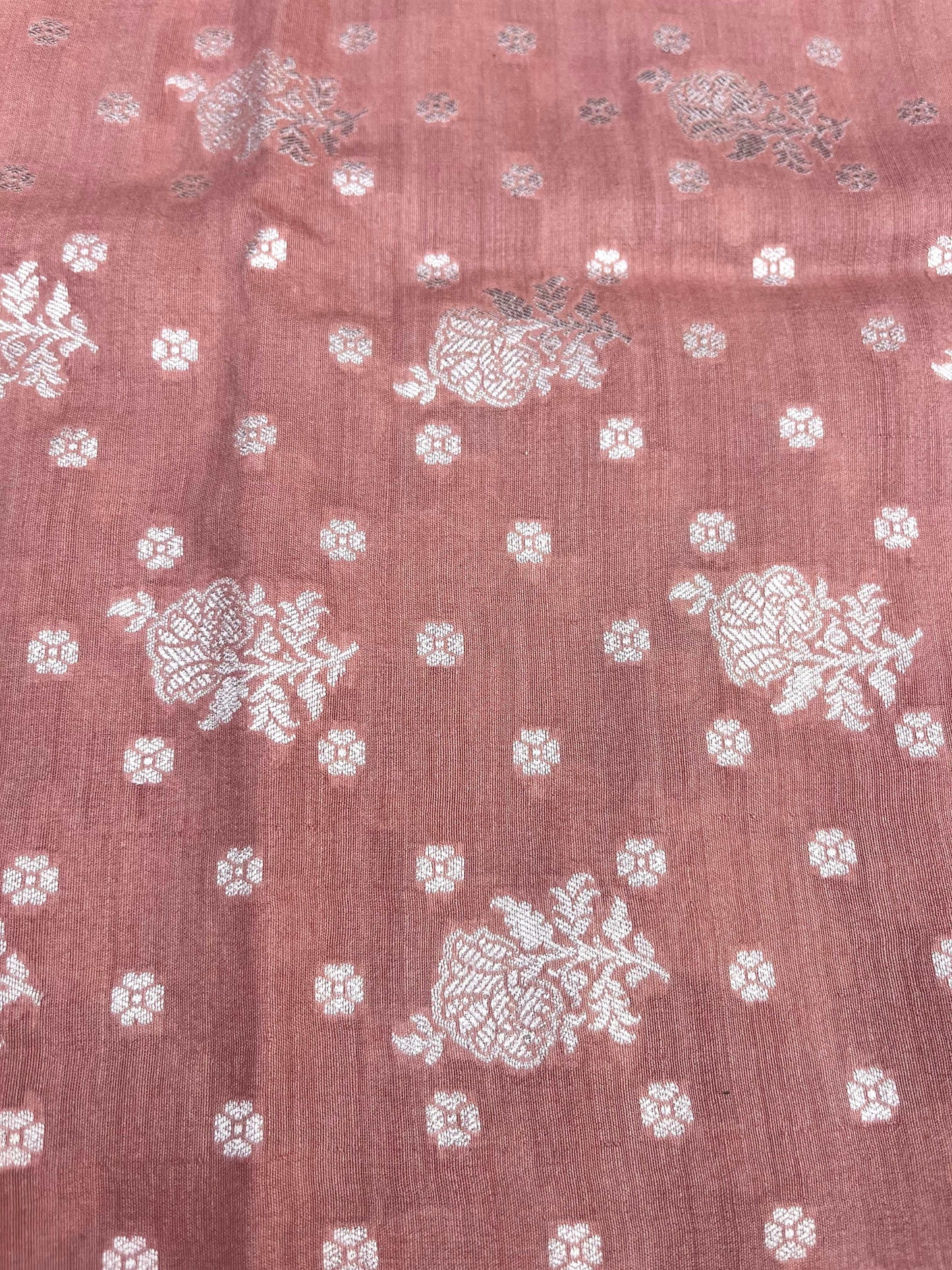 Dusty Rose Pure Munga Silk Handwoven Banarasi Cutwork Suit Set