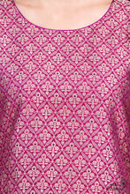 Load image into Gallery viewer, Purple Pure Katan Silk Brocade Suit Set with Kora Silk Dupatta
