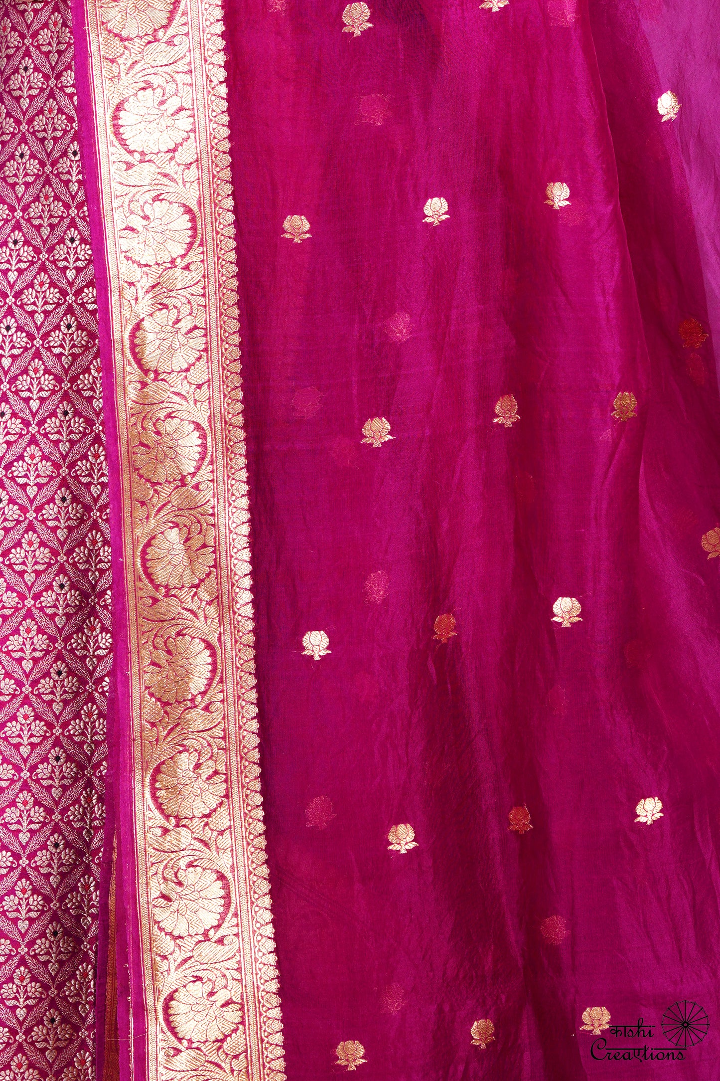 Purple Pure Katan Silk Brocade Suit Set with Kora Silk Dupatta