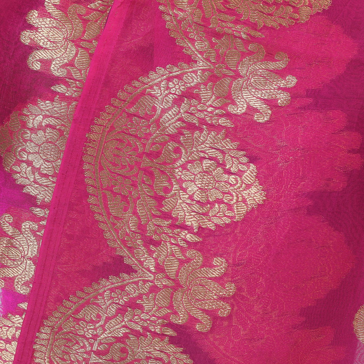 Pink Pure Kora Silk Handloom Banarasi Dupatta