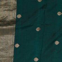 Load image into Gallery viewer, Peacock Blue Pure Katan Silk Suit with Pure Kora Silk Dupatta
