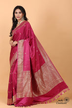Load image into Gallery viewer, Magenta Pink Pure Mashru Silk Handwoven Banarasi Saree
