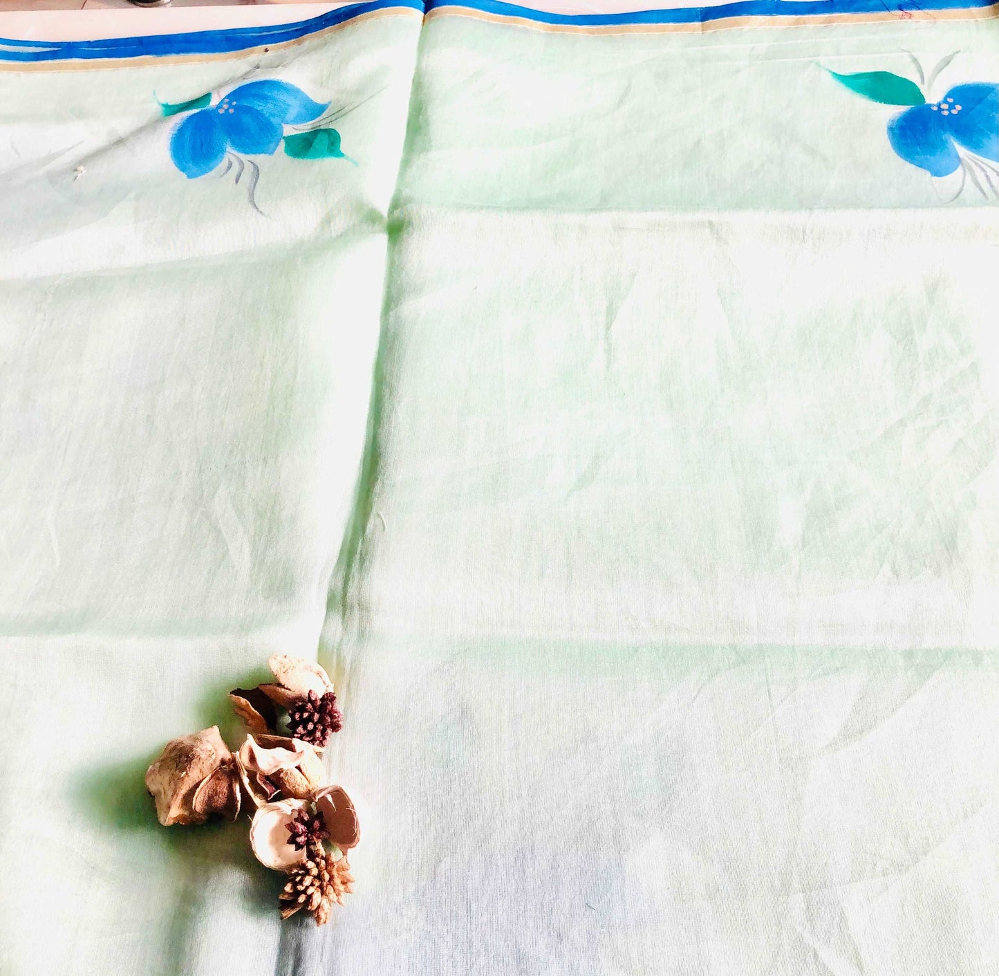 Hand painted Kora Handloom Saree