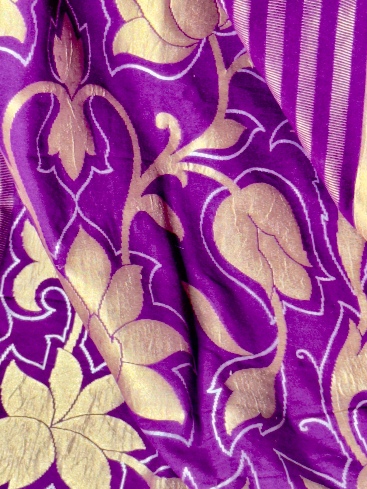 Purple Pure Munga Silk Handloom Banarasi Dupatta