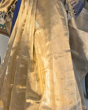 Load image into Gallery viewer, Golden Pure Tissue Silk Handwoven Banarasi Saree
