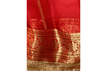 Load image into Gallery viewer, Red Golden Pure Tissue Silk Handwoven Banarasi Saree
