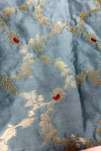 Load image into Gallery viewer, Brown Golden Pure Tissue Silk Handwoven Banarsi Saree
