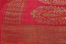 Load image into Gallery viewer, Peach Pink Tussar Georgette Silk  Textured Handloom Saree
