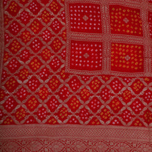 Load image into Gallery viewer, Red Banarasi Bandhej Handloom Saree
