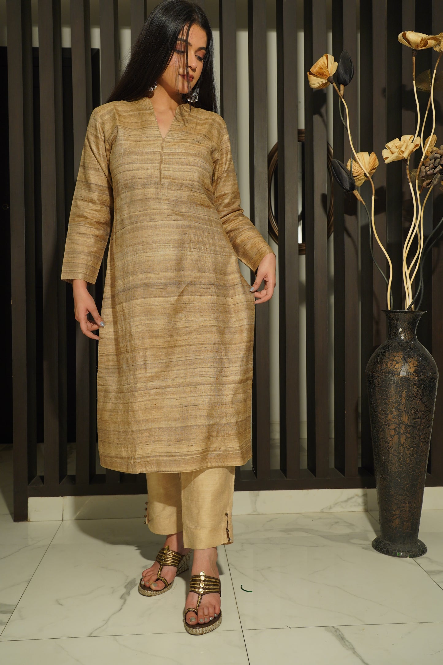 Pure Tussar Silk Handcrafted Kurta