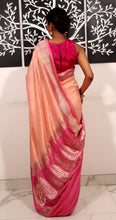 Load image into Gallery viewer, Peach Pink Tussar Georgette Silk Textured Handloom Saree
