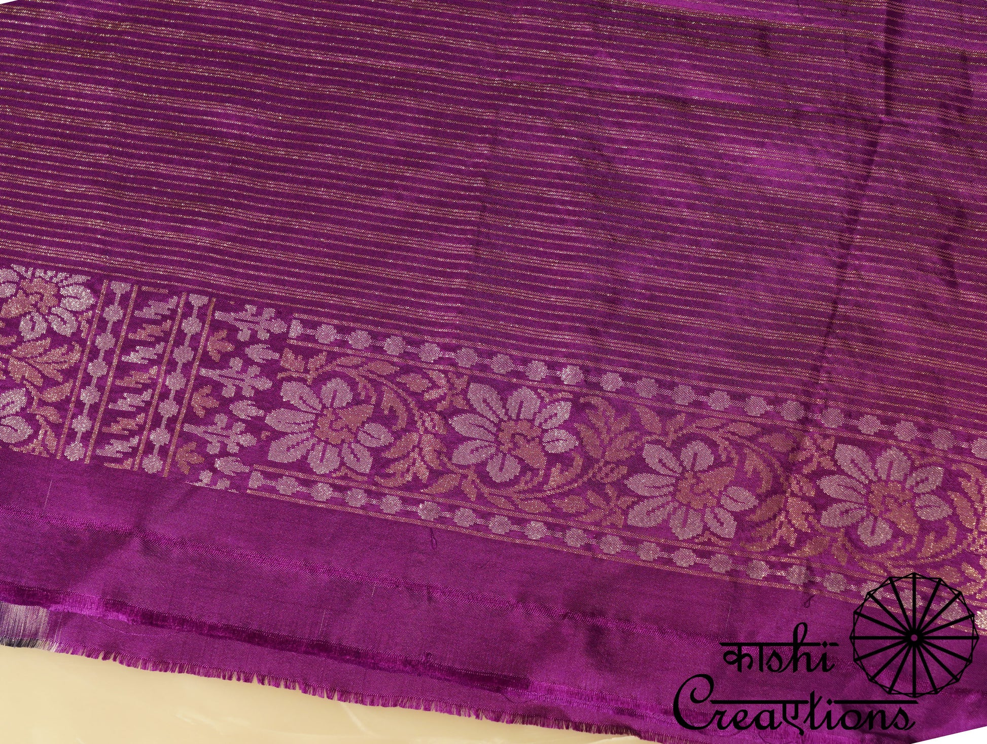 Purple Ektara Pure Katan Silk Handwoven Banarasi Saree with Meenakari