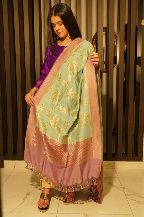 Pure Munga Silk Handloom Banarasi Dupatta