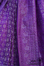 Load image into Gallery viewer, Purple Ektara Pure Katan Silk Handwoven Banarasi Saree with Meenakari
