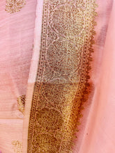 Load image into Gallery viewer, Onion Pink Pure Tussar Silk Khadwa Boota Handloom Suit with Pure Kora Silk Khadwa Dupatta
