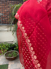 Load image into Gallery viewer, Red Pure Organza Handwoven Banarasi Suit
