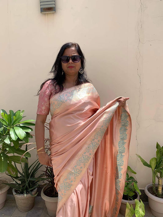 PURE SATIN SILK HANDLOOM SAREE