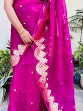 Load image into Gallery viewer, Purple Pure Kora Silk Handwoven Banarasi Saree
