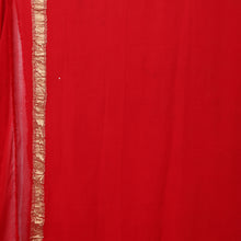 Load image into Gallery viewer, Red Pure Khaddi Georgette Booti Border Handwoven Banarasi Saree

