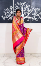 Load image into Gallery viewer, Purple Pink Pure Silk Patola Saree
